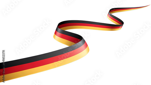Waving german flag ribbon isolated on transparent background