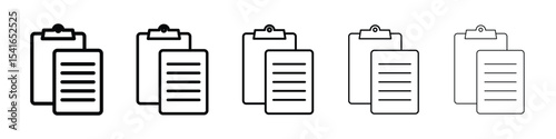 Paste icon logo in stroke lines collection