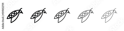 Peapod icon logo in stroke lines collection