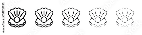Pearl icon logo in stroke lines collection