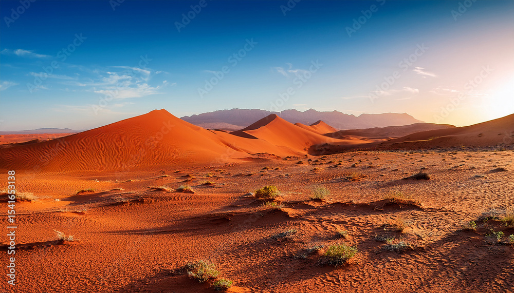 Naklejka premium vibrant red desert landscape