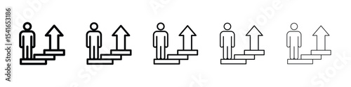 Personal development icon logo in stroke lines collection