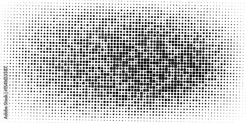 Dotted gradient vector illustration, white and black halftone background, horizontal seamless dotted lines, monochrome dots texture backdrop,