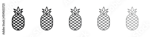 Pineapple icon logo in stroke lines collection