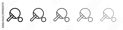 Ping pong icon logo in stroke lines collection