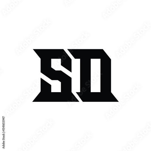 SD monogram logo design letter text name symbol monochrome logotype alphabet character simple logo