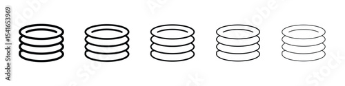 Plates icon logo in stroke lines collection