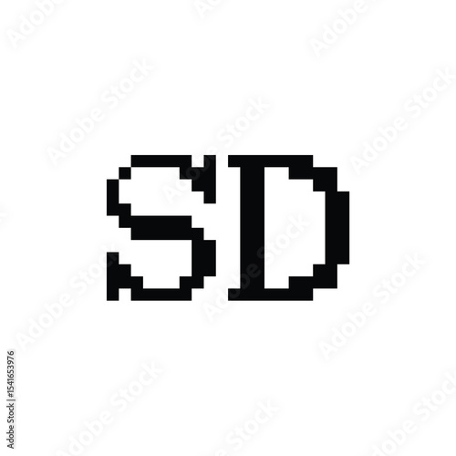 SD monogram logo design letter text name symbol monochrome logotype alphabet character simple logo