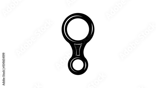 Climbing Descender, Black Isolated Silhouette