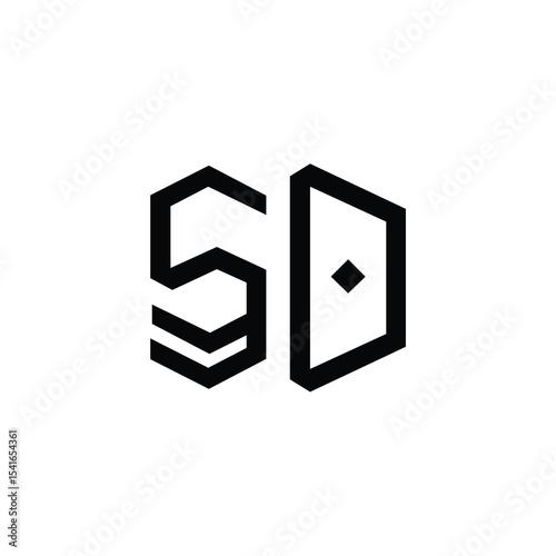 SD monogram logo design letter text name symbol monochrome logotype alphabet character simple logo