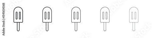 Popsicle icon logo in stroke lines collection