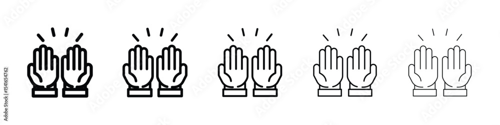 Fototapeta premium Pray icon logo in stroke lines collection