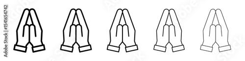 Pray icon logo in stroke lines collection