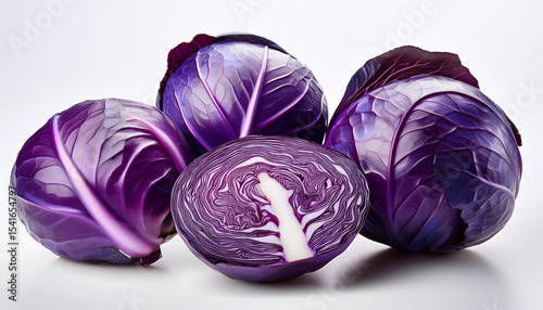 isolated purple cabbage fresh blue cabbage isolated on white background