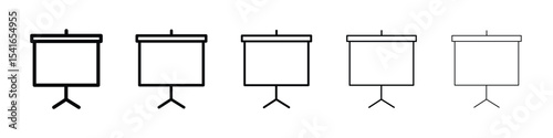 Presentation icon logo in stroke lines collection