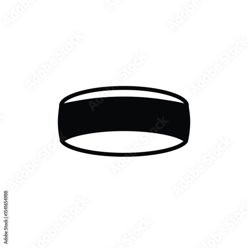 Black Headband Silhouette Vector Icon White Background