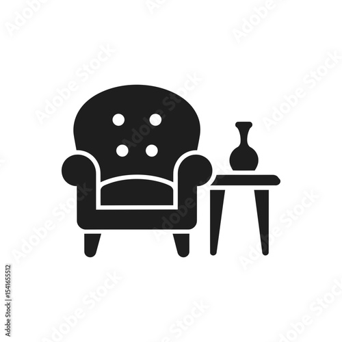 Armchair with Table Icon