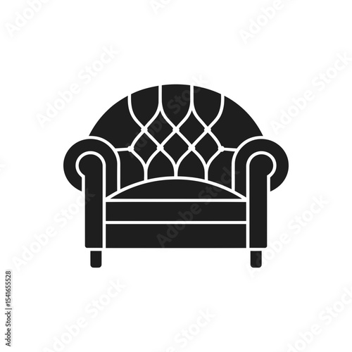 Stylish Tufted Armchair Icon