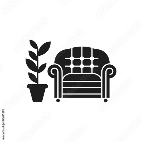 Armchair with Plant Icon