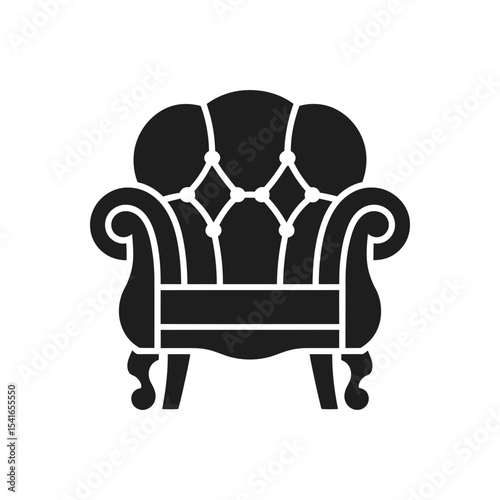 Classic Tufted Armchair Icon