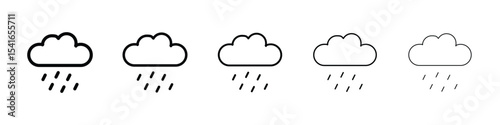 Rain icon logo in stroke lines collection