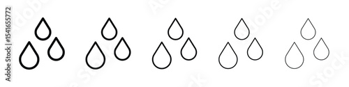 Raindrops icon logo in stroke lines collection