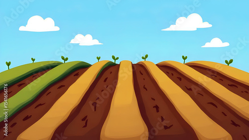 Plowed Fields Ready for Spring Planting