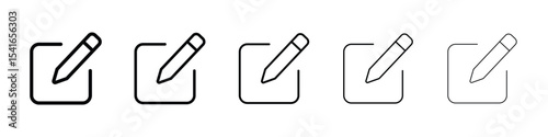 Register icon logo in stroke lines collection