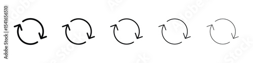 Repeat icon logo in stroke lines collection
