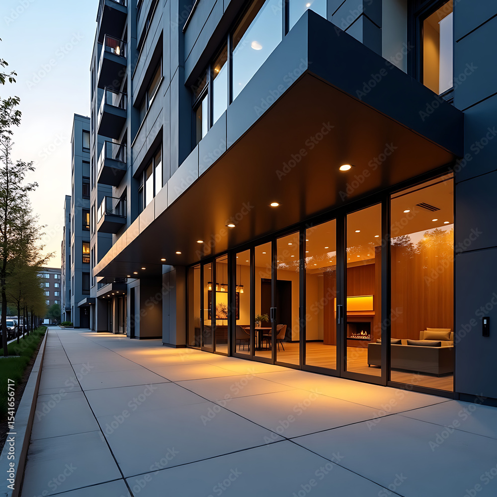 Obraz premium office building at night