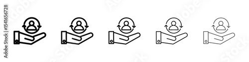 Retention icon logo in stroke lines collection