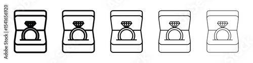 Ring icon logo in stroke lines collection