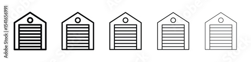 Roadblock icon logo in stroke lines collection