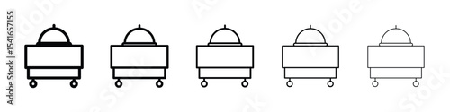 Room service icon logo in stroke lines collection