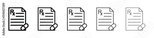 RX icon logo in stroke lines collection
