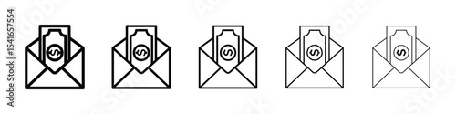 Salary icon logo in stroke lines collection
