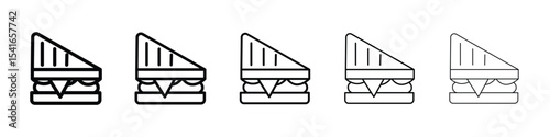 Sandwich icon logo in stroke lines collection
