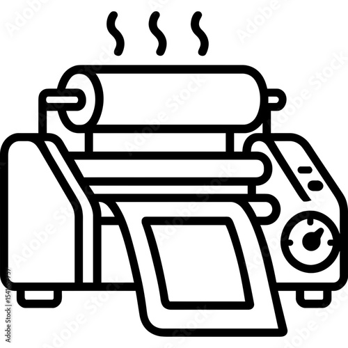 Minimalist laminating machine icon design