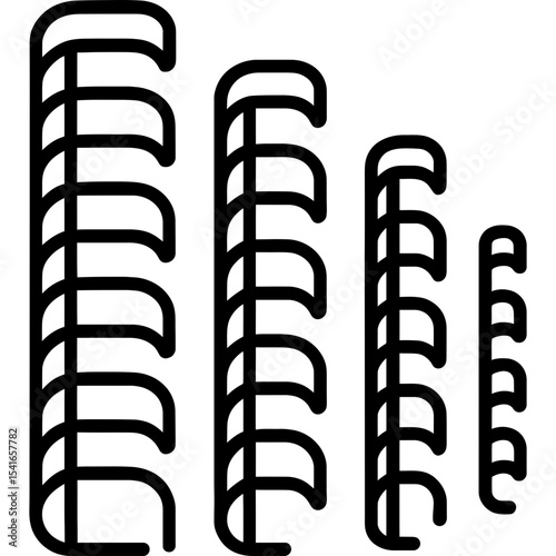 Outline icon of binding combs