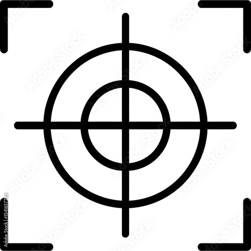 Crosshair and crop marks in outline icon