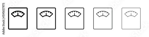 Scale icon logo in stroke lines collection
