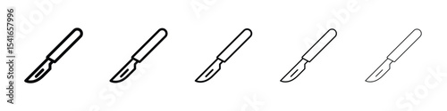 Scalpel icon logo in stroke lines collection