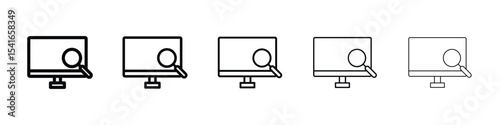 Search online icon logo in stroke lines collection