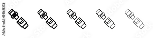 Seatbelt icon logo in stroke lines collection