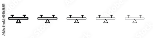 Seesaw icon logo in stroke lines collection
