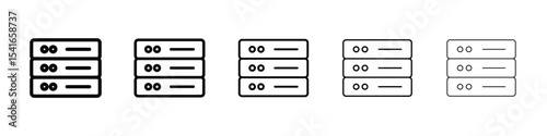Server icon logo in stroke lines collection