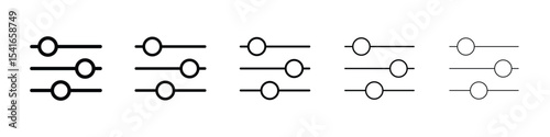 Settings sliders icon logo in stroke lines collection