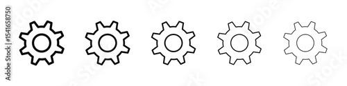 Settings icon logo in stroke lines collection