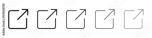 Share icon logo in stroke lines collection