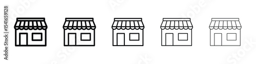 Shop icon logo in stroke lines collection